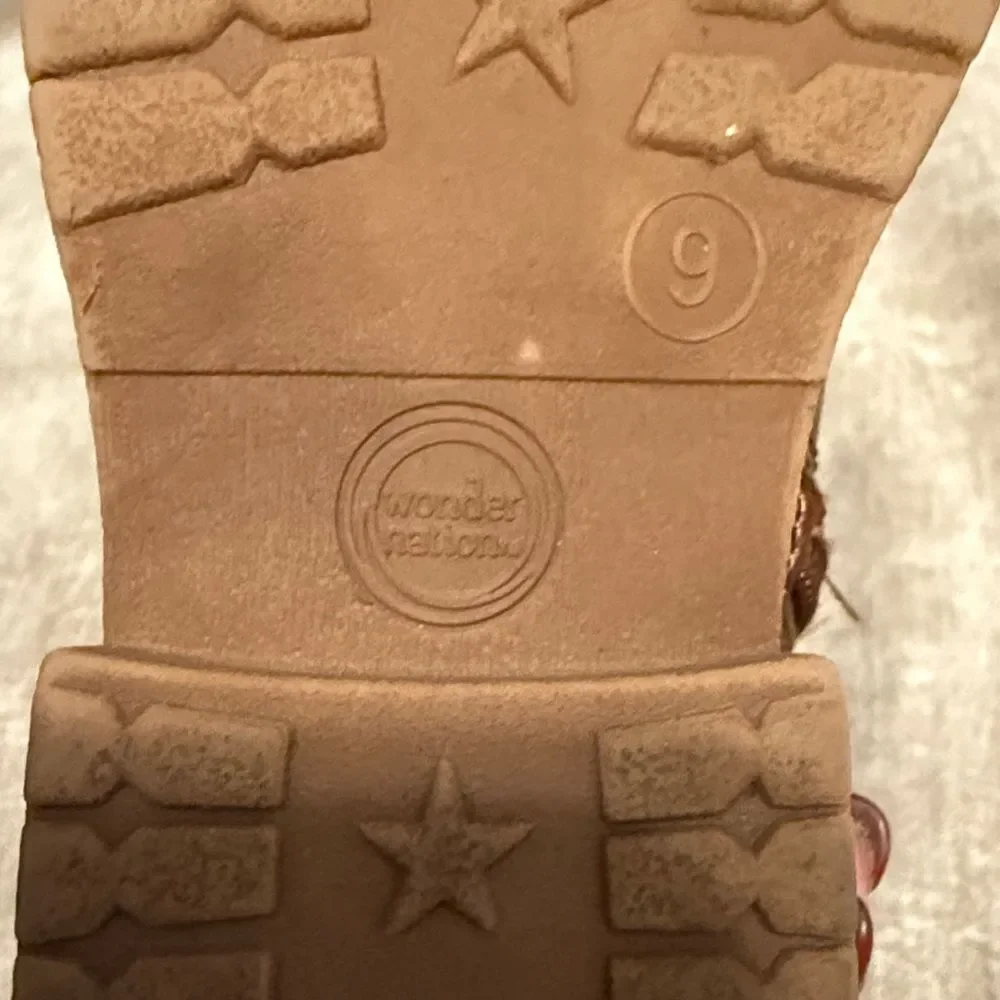 Wonder Nation Brown Kids Boots with Buckle